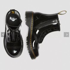 Patent Leather Kids Boots. Never Worn. Crease In Left Boot Toe Pictured. But New Condition Black Round Toe Boots For School, Dr Martens Sinclair, Shoes Dr Martens, Dr Martens Black, Dr Martens Shoes, Martens Shoes, Kids Boots, Fall 2024, Dr. Martens