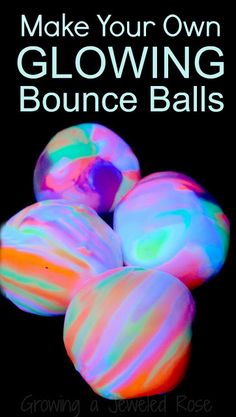 a cell phone with the text make your own glowing bounce balls on it