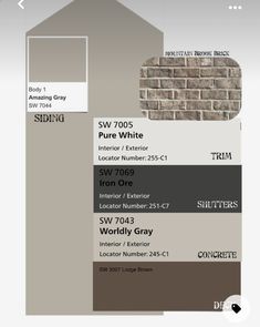 the interior paint color scheme is shown in shades of brown, beige and greys