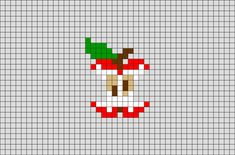 a cross stitch pattern with a red fire hydrant in the shape of a santa hat