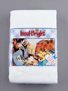 a white towel with the words insult bright on it and an image of various items