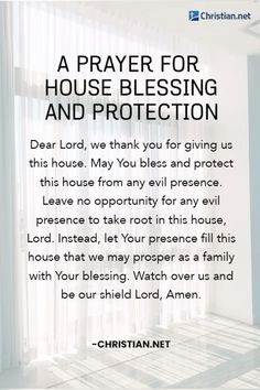 a prayer for house blessing and protection