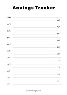 a printable savings tracker with the words saving tracker and numbers for each item in it