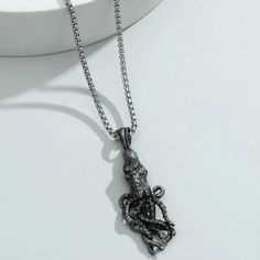 This Unique Piece Is A Wonderful Addition To Your Wardrobe And Your Style; Sure To Get Lots Of Compliments! Gshmvh0030003fc Industrial Necklace, Dragon Heart, Snake Necklace, Geometric Necklace, Pet Necklace, Mens Accessories Jewelry, Metallic Blue, Kraken, Single Earring