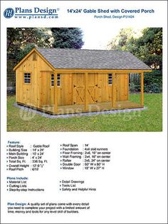 the plans for a small wooden shed are shown in this page, with instructions to build it