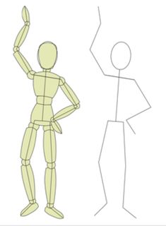 an image of a paper doll with one hand up in the air and another standing