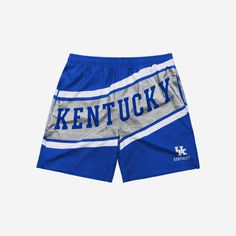 Enjoying a day off at the pool or beach? Don't forget your sunglasses, towel, sunscreen, and, of course, your fandom. These Kentucky Wildcats Traditional Big Wordmark Swimming Trunks can help with that last one. Fan on while you get your tan on. Features Multi-team color design with bold, diagonal wordmark logo on front that will boldly show off your fandom as you stroll down the beach Team logo displayed on front left leg so everyone knows who you're rooting for Adjustable drawstring for added Wordmark Logo, Word Mark Logo, Swimming Trunks, Kentucky Wildcats, Big Game, Everyone Knows, Last One, Day Off, Team Colors