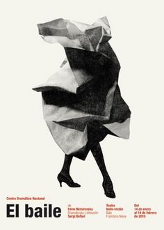 the poster for el baile shows a woman in black and white with a large bag on her back