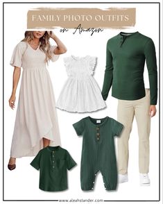 Family photo outfits April Family Pictures Outfits, Family Church Outfits, Photoshoot Outfits Ideas, Outfits On Amazon, Neutral Family Photos, Family Pictures What To Wear, Extended Family Pictures, Spring Family Pictures, Fam Photos