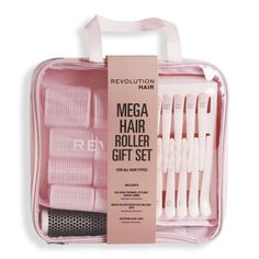 Shop the Mega Hair Roller Gift Set by Revolution Haircare. Contains the perfect tools for adding curls, waves and big volume to the hair! Heatless Rollers, Velcro Hair Rollers, 00's Makeup, Hair Roller, Beauty Works, Mega Hair, Roller Set, Styling Brush, Beauty Must Haves