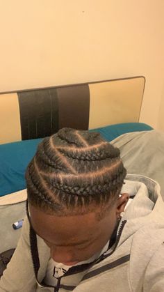 Black Hair Styles Braids Men, Styled Cornrows Men, Men Conrow Ideas, All Back Cornrows Hairstyles Men, 3 Braids Hairstyle Men, 8 Cornrows Braids Men, Cornrows Into Braids, Black Man Hairstyle Braids, Mens Cornrow Hairstyles