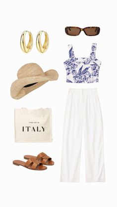 Summer Italy Outfits, Europe Outfits Summer, Italy Vacation Outfits, Italy Summer Outfits, Outfit Europe, What To Wear In Italy, Coast Outfit, European Summer Outfits, Honeymoon Outfits