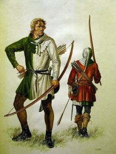 two men dressed in medieval clothing and holding swords