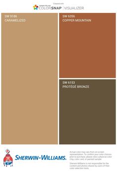 the color scheme for sheryln - williams's new paint colors, including brown and