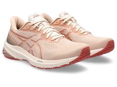 Women's GT-1000 12 | Pale Apricot/Light Garnet | Running Shoes | ASICS Asics Mesh Functional Sneakers, Functional Asics Mesh Sneakers, Functional Mesh Asics Sneakers, Asics Mesh Sneakers For Jogging, Asics Sporty Mesh Sneakers, Sporty Asics Mesh Sneakers, Asics Mesh Sneakers With Gel Cushioning, Breathable Asics Mesh Sneakers, Asics Sneakers With Air Cushioning For Light Sports