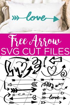 the free arrow svg cut files are available for use on pillows and pillow covers