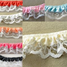 1 Yard Ruffled Lace Clothing Sewing Black White by LePetitPain Lace Clothing, Paper Streamers, Sewing Lace, Lace Vintage, Lace Outfit, Blue Peach, Black White Pink, Garters, Shower Decorations