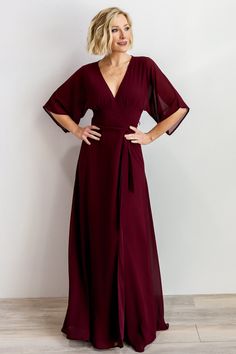 Lilly Wrap Maxi Dress | Burgundy - Baltic Born Expensive Dresses, Dresses Velvet, Tie Maxi Dress, Velvet Dresses, Baltic Born, Wrap Maxi Dress, Maxi Dress Navy