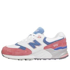 New Balance 999Series Sneakers White/Blue/Pink ML999PSW (SNKR/Cozy/Unisex/Non-Slip/Colorblock) Pink New Balance Athleisure Sneakers, Pink New Balance Sneakers In Athleisure Style, Pink New Balance, Blue And Pink, Sneakers White, New Balance, White Blue, Seventeen, Color Blocking