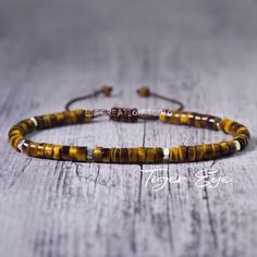 - Material: Natural Tiger's eye  - Length: fit for 6.5 ~ 7.5inches wrists - Beads size:3-4mm **The appearance of natural stones can vary due to their unique characteristics and natural variations in color, size, and pattern.  **Packaging: Each item is packaged in our branded packaging, so your order is ready to be gifted. ** Shipping: All items are ready to be shipped within 1-2 business days . ** Get in touch if you have any questions I will get back to you asap! Adjustable Nature-inspired Bracelet With Round Beads, Nature-inspired Adjustable Bracelets With Gemstone Beads, Nature-inspired Adjustable Gemstone Beads Bracelets, Adjustable Nature-inspired Gemstone Beads Bracelets, Minimalist Brown Bracelets With Round Beads, Minimalist Handmade Brown Bracelets, Adjustable Earthy Round Bracelets, Pattern Packaging, Spiritual Protection