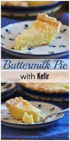 buttermilk pie with kefir on two plates