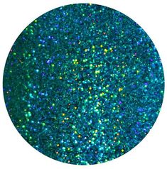 blue glitter with multicolored dots in the middle