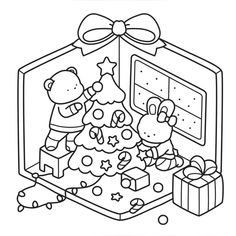 the simpsons christmas tree coloring page