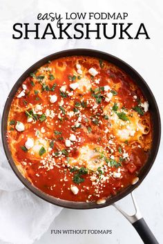 an easy low fodmap shakshuka recipe in a skillet