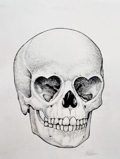 a black and white drawing of a skull