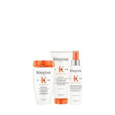 Bundle includes:  Kerastase Nutritive Bain Satin Shampoo 250ml Kerastase Nutritive Lait Vital Conditioner 200ml Keratase Nutritive Lotion Thermique Sublimatrice 150ml KEY BENEFITS Kerastase Nutritive Bain Satin Shampoo A hydrating shampoo that cleanses and replenishes normal to dry hair. Formulated with plant-based proteins and niacinamide, this lightweight formula conditions* and detangles hair while boosting shine by +90%**. KERASTASE NUTRITIVE LAIT VITAL CONDITIONER Conditioner for normal to slightly dry hair. This incredibly light hair conditioning treatment is filed with a multitude of lipids and glucose in order to provide softness, easy detangling and extended hair nourishment from root to tip making it a suitable conditioner for finer hair. This hair softener uses deep conditioning Kerastase Nutritive, Iris Rhizomes, Soften Hair, Hydrating Shampoo, Deep Conditioning, Plant Based Protein, Light Hair, Soft Hair, Nail Accessories