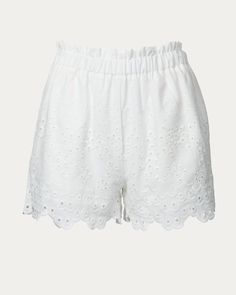 Tuck your favorite tee into these high-waist shorts for a more casual-cool feel. They'remade from broderie anglaise cotton-voile and embroidered with dainty flowers. The elasticated waistband is comfortable and flexible.12.5 Rise, 3 Inseam, 25 Leg opening Fore Broderie Anglaise Paperbag Short In White | White | Materials & Care Instructions: ['100% Cotton', 'Imported'] Spring Cotton Bottoms With Broderie Anglaise, Casual Broderie Anglaise Bottoms For Spring, Floral Embroidered Cotton Summer Shorts, Floral Embroidered Cotton Shorts For Vacation, Summer Cotton Shorts With Floral Embroidery, Spring Cotton Shorts With Lace Trim, Summer Daywear Shorts With Lace Trim, Summer Lace Trim Shorts, Lace Trim Summer Shorts