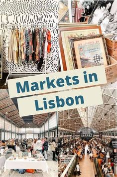 markets in lisbon with people shopping and sitting at tables