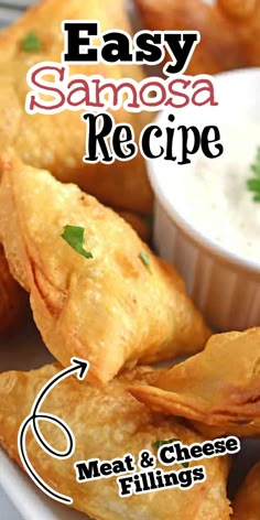 an easy samosa recipe with meat and cheese fillings