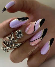 Ombre Nail Design, Long Square Nails, Finger Nail Art, Ombre Nail Designs, Glamorous Nails, Striped Nails