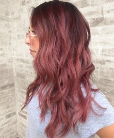 Highlights Styles, Rose Gold Hair Color Ideas, Gold Hair Color Ideas, Dusty Rose Hair, Rose Gold Hair Color, Gold Hair Color, Gold Hair Colors, Hair Color Rose Gold, Hair Color Light Brown