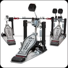 the pedal drum set is designed to look like it has two pedals on each side