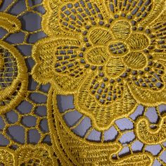 Maggie MUSTARD YELLOW Guipure Venice Heavy Lace Fabric by the Yard - 10019 Content: 100% polyester Stretch: None Width: 50 to 52 inches Edge: Scalloped on both edges Uses: Bridal wear, evening gown, formal wear, tops, skirts, home decorations, costumes, appliqué, crafts, etc. Embroidered Lace Fabric, Home Decorations, Embroidered Lace, Cotton Lace, Mustard Yellow, Lace Fabric, Bridal Wear, Dusty Rose, Fabric By The Yard