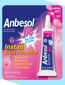 Anbesol for kids, teens & adults with braces! Awesome! Braces Care, Braces Pain, Adult Braces, Teething Babies, Gum Recession