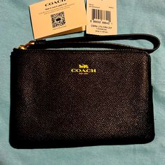 Authentic Coach Wristlet Midnight Blue Brand New Csrn Lth Crn Zip Coach Wristlet, Wristlets, Midnight Blue, Coach Bags, Clutches, Black Blue, Blue Black, Vietnam, Bag Lady