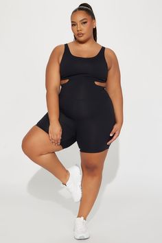 Available In Black, Hot Pink, And Lavender. Active Romper Super Soft Scoop Neck Sleeveless Front Cut Outs Twist Back Detail Padded Medium Impact Body: 77% Polyester 23% Spandex Inner Mesh: 82% Nylon 18% Spandex Imported | Rotation Super Soft Active Romper in Black size Small by Fashion Nova Black Romper, Scoop Neck, Fashion Nova, Hot Pink, Spandex, Twist, Rompers, Black