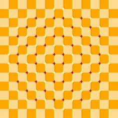 an orange and yellow pattern with red dots