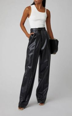 (eBay) Find many great new & used options and get the best deals for Genuine Lambskin Leather Handmade Stylish BLACK New Party Formal Women's Pants at the best online prices at eBay! Free shipping for many products! Button Down Leather Pants, Button Up Leather Pants, Lether Wide Leg Pants, Pants For Women Leather, Leather Pants Fit Dressy, Leather Pants Women Dressy, Leather Pants Business Attire, Business Leather Pants, Satin Shirt Leather Pants