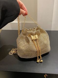 Glitter Clutch Bag, Black Bucket Bag, Bridal Purse, Glitter Decor, Trendy Shoulder Bag, Clutches For Women, Mini Bucket Bags, Mini Bucket, Drawstring Bucket Bag