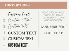 font options for different types of text