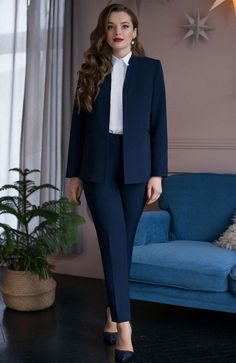 This beautiful office ladies suit is designed with high quality wool material that guarantees durability and comfort. It is suitable for all kinds of occasion and it can be worn all year round. It comes in 2 pieces ( Jacket +  pant), the jacket can also be worn with any pant/jeans. For custom orders, Please feel free to start a  conversation for further enquires. Your satisfaction is our priority  I hope you have a pleasurable shopping experience Power Dressing Women, Womens Suit Outfits, Work Outfits Frauen, Fashionable Work Outfit, Blazer Outfits For Women, Business Attire Women, Business Outfits Women, Woman Suit Fashion, Power Dressing