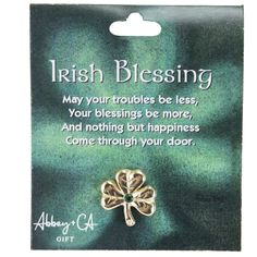 PRICES MAY VARY. AN IRISH BLESSING: This celtic lapel pin comes on a card that features an Irish blessing that reads, "May your troubles be less, Your blessings be more, And nothing but happiness come through your door" NOTHING BUT HAPPINESS: This Irish clover brooch measures 3/4 of an inch, and is the perfect size to attach to your sweater, jacket, hat, or any article of clothing or bag, and reminds you of your Irish heritage BEAUTIFULLY CRAFTED DESIGNS: Our beautiful lapel pins are designed by Clover Brooch, Cathedral Art, Irish Clover, Hope Gifts, Love Ireland, Irish Blessing, Irish Heritage, Gifts For Your Mom, Emerald Stone