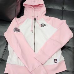 Pink Label Hoodie Never Worn Size Xs White Hooded Sweatshirt With Double-lined Hood, Casual White Cotton Hooded Jacket, White Cotton Hooded Jacket, White Athleisure Hoodie With Double-lined Hood, White Sporty Hooded Jacket With Drawstring, White Double-lined Hoodie Athleisure, Sporty White Hooded Jacket With Drawstring, White Double-lined Hood Athleisure Hoodie, White Fleece Outerwear With Adjustable Hood