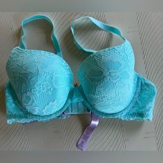 Nwt Savage X Fenty Lace Lingerie Bra, Size 36c, Color Aqua Blue. In Excellent Condition. Light Blue Push-up Bra, Aqua Blue Color, Blue Bra, Color Aqua, Savage X Fenty, Lace Lingerie, Bra Lingerie, Aqua Blue, Bra Sizes