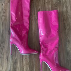 Paris Texas Barbie Pink Knee High Leather Boots 38. Has minimal wear. Measurements pictured. No box. Made in Italy. Retails $820. High Leather Boots, Paris Texas, Knee High Leather Boots, Women's Boots, Leather Boots, Knee High, Womens Boots, Texas, In Italy