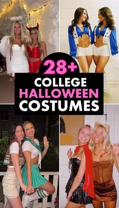 college halloween costumes for girls with the words, 28 college halloween costumes